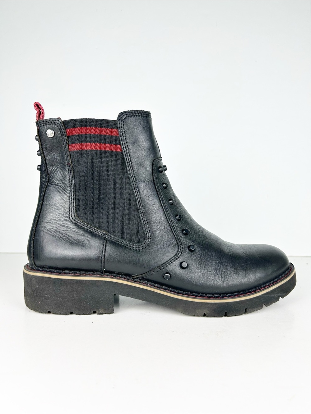 Pikolinos Vicar Chelsea Black Leather Side Zip Studded Ankle Boots EU 39 - Picture 5 of 15
